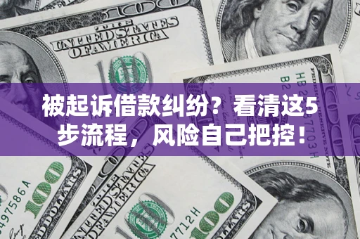 济南被起诉借款纠纷？看清这5步流程，风险自己把控！